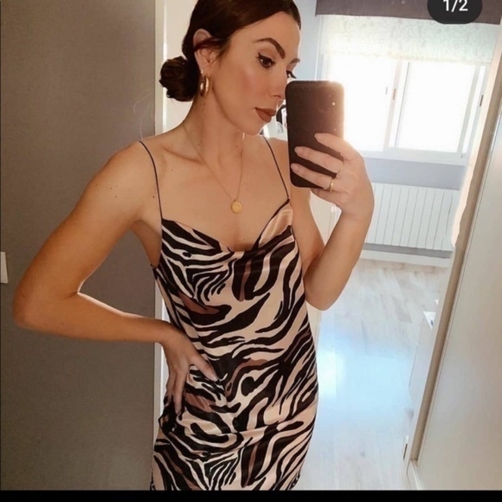 ZARA ZEBRA Satin dress 5644/421